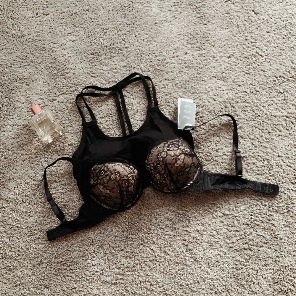 Lace Black Push-Up Bra 34B w black sport bra
